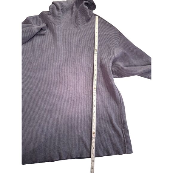 Free People Ottoman Slouchy Tunic Sweater Womens M Funnel Neck Ribbed Knit Slate - Picture 7 of 9